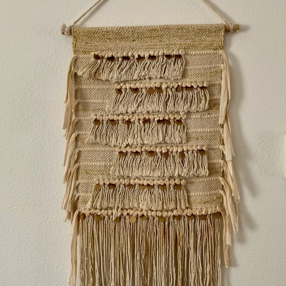 Karma living wall boho chic Macrame Bubble Fabric Art wall hanging 15/32”